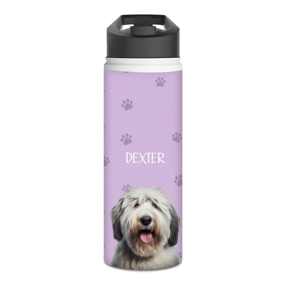 Customized Pet Photo Stainless Steel Water Bottle at Best Price in US - Shaggy Chic