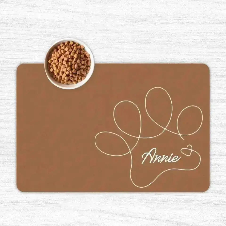 Custom Personalised Name Pet Food Mats - Shaggy Chic