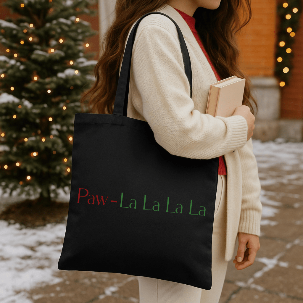 Canvas Tote Bag – 'Paw - La La La La' Cute Pet Holiday Tote - Shaggy Chic