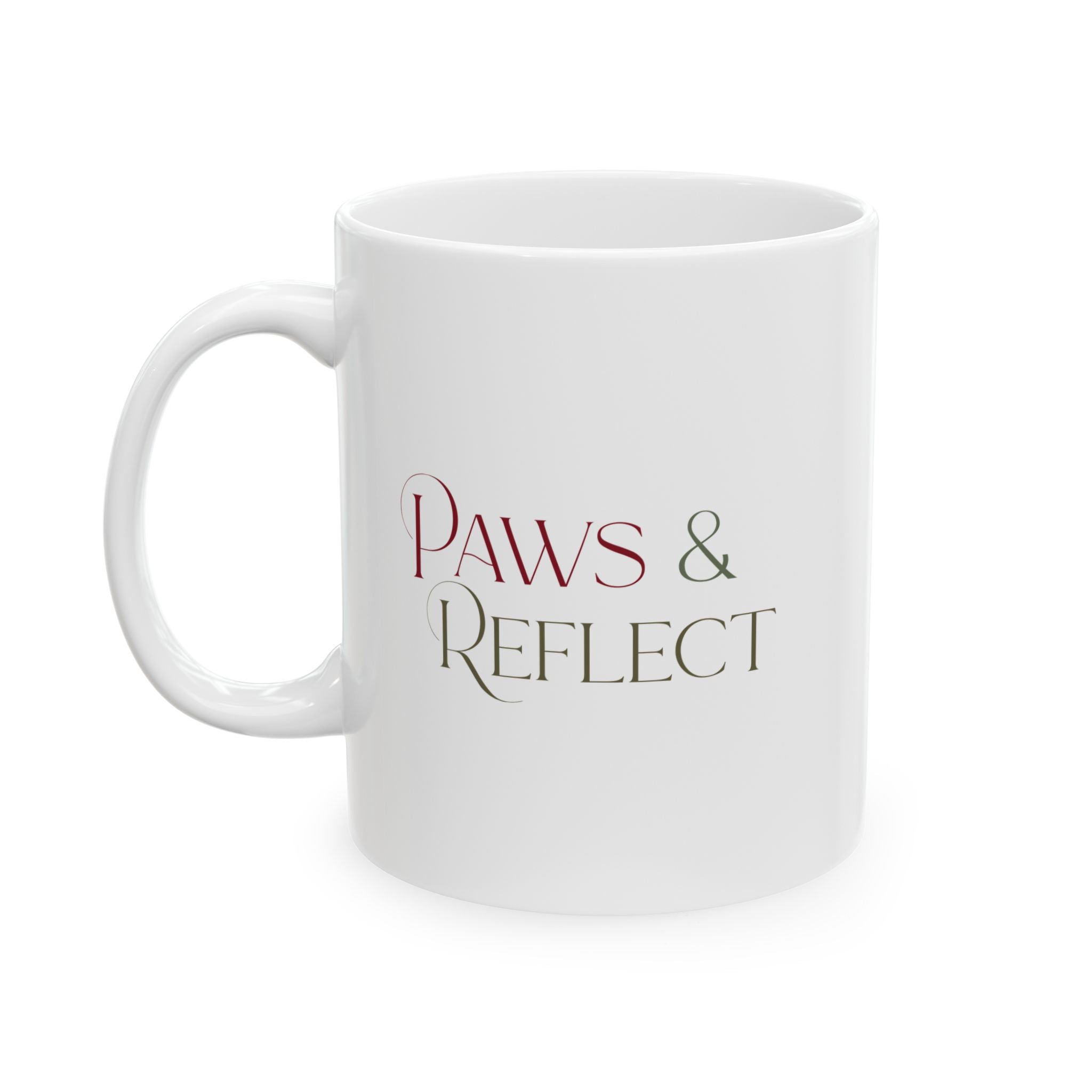 Ceramic Mug — 'Paws & Reflect' Floral Pet Lover Coffee Cup (11oz/15oz) - Shaggy Chic