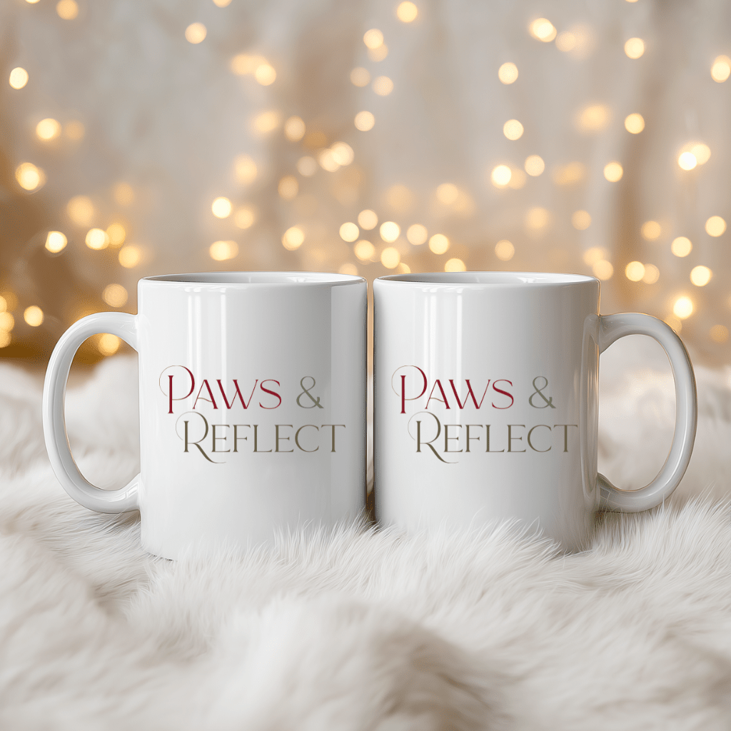 Ceramic Mug — 'Paws & Reflect' Floral Pet Lover Coffee Cup (11oz/15oz) - Shaggy Chic
