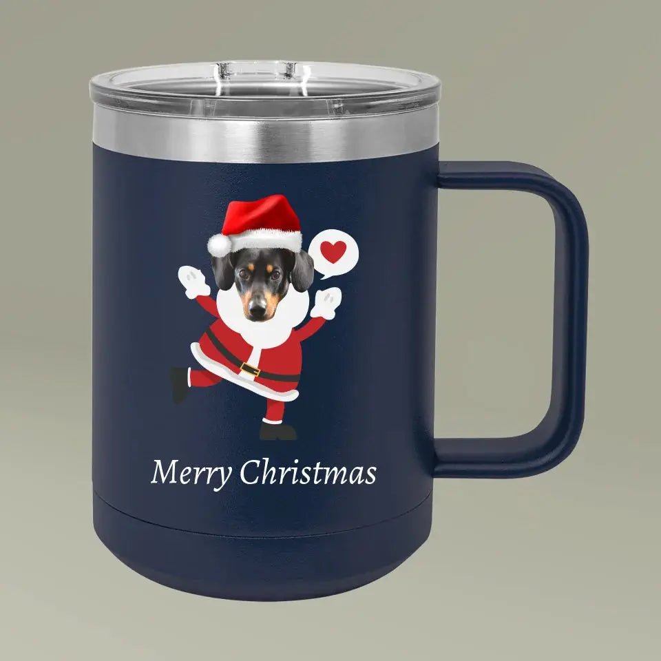 Christmas Dog Photo Coffee Mug Tumbler, 15oz - Shaggy Chic