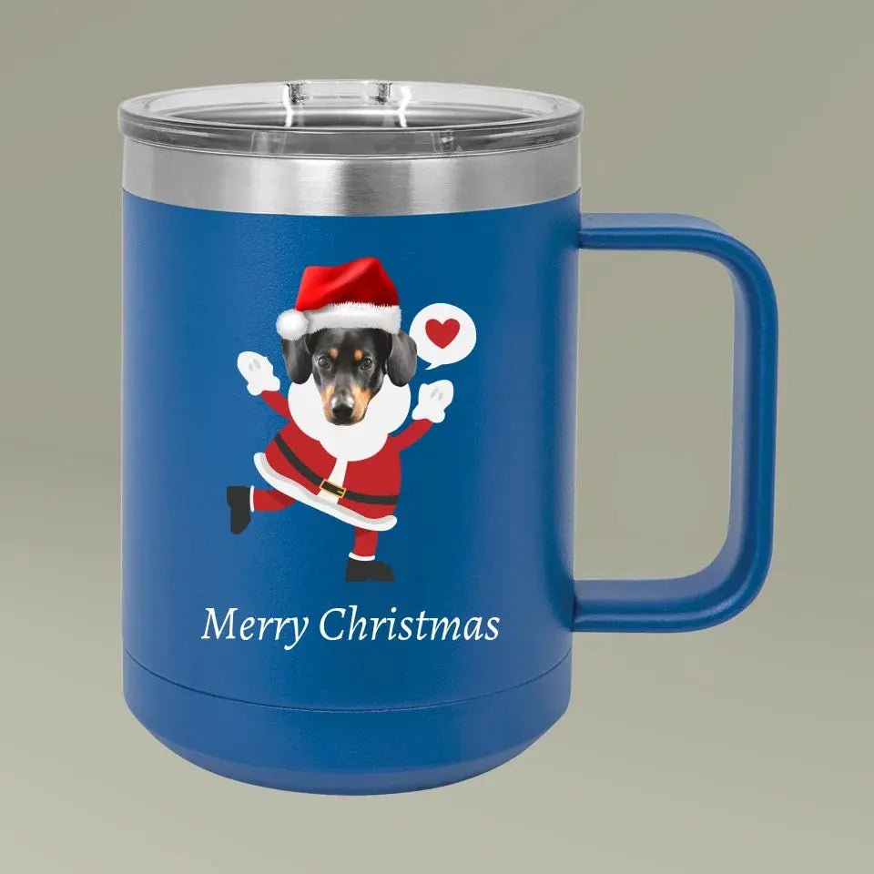 Christmas Dog Photo Coffee Mug Tumbler, 15oz - Shaggy Chic