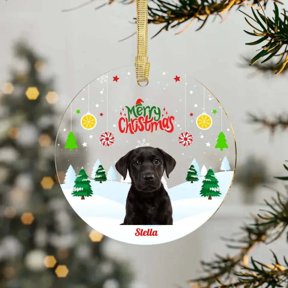 Custom Personalized Pet Clipart Acrylic Ornaments - Shaggy Chic