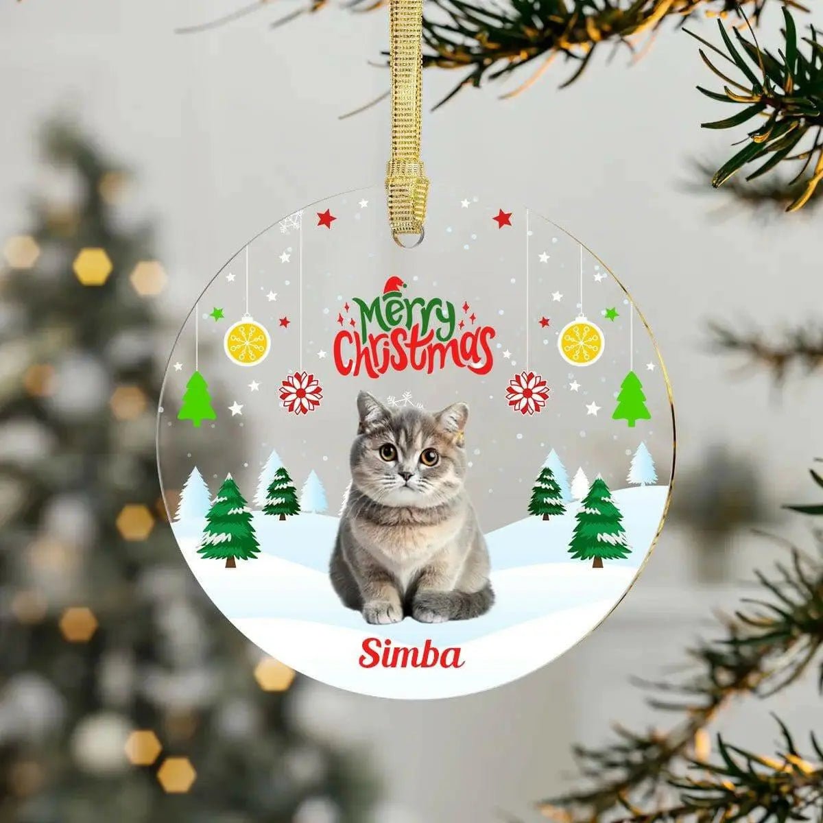 Custom Personalized Pet Photo Acrylic Ornament - Shaggy Chic