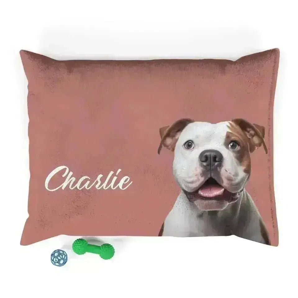 Custom Personalized Pet Photo Bed - Shaggy Chic