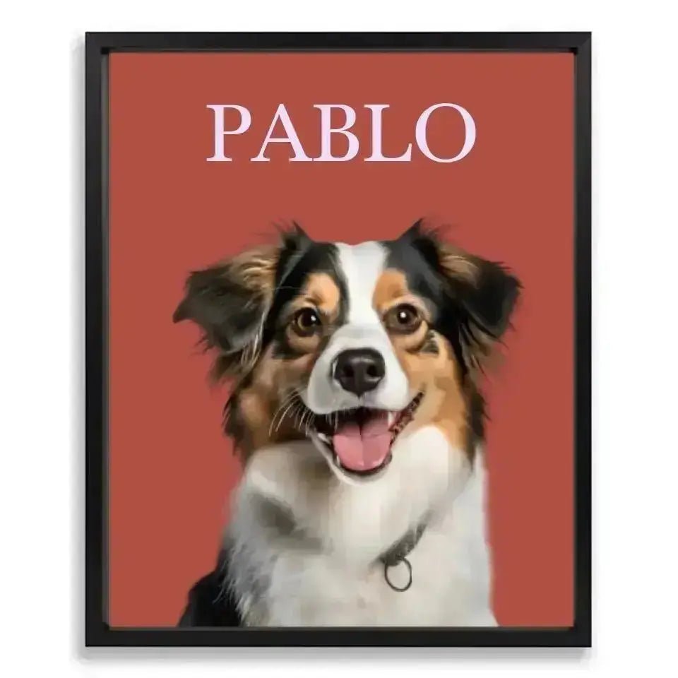 Custom Pet Photo Poster with Frame - Shaggy Chic