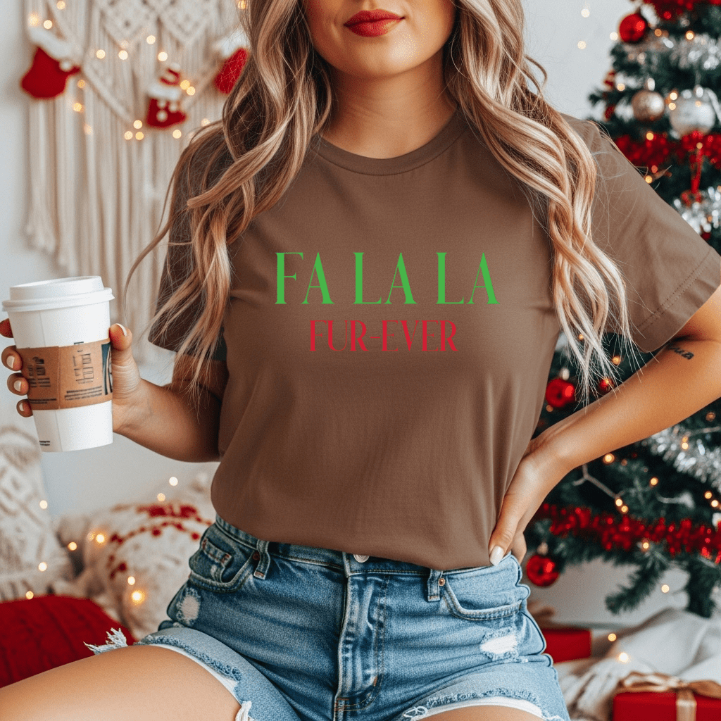 Fa La La Fur - ever Tee — Christmas Holiday Graphic T-Shirt - Shaggy Chic