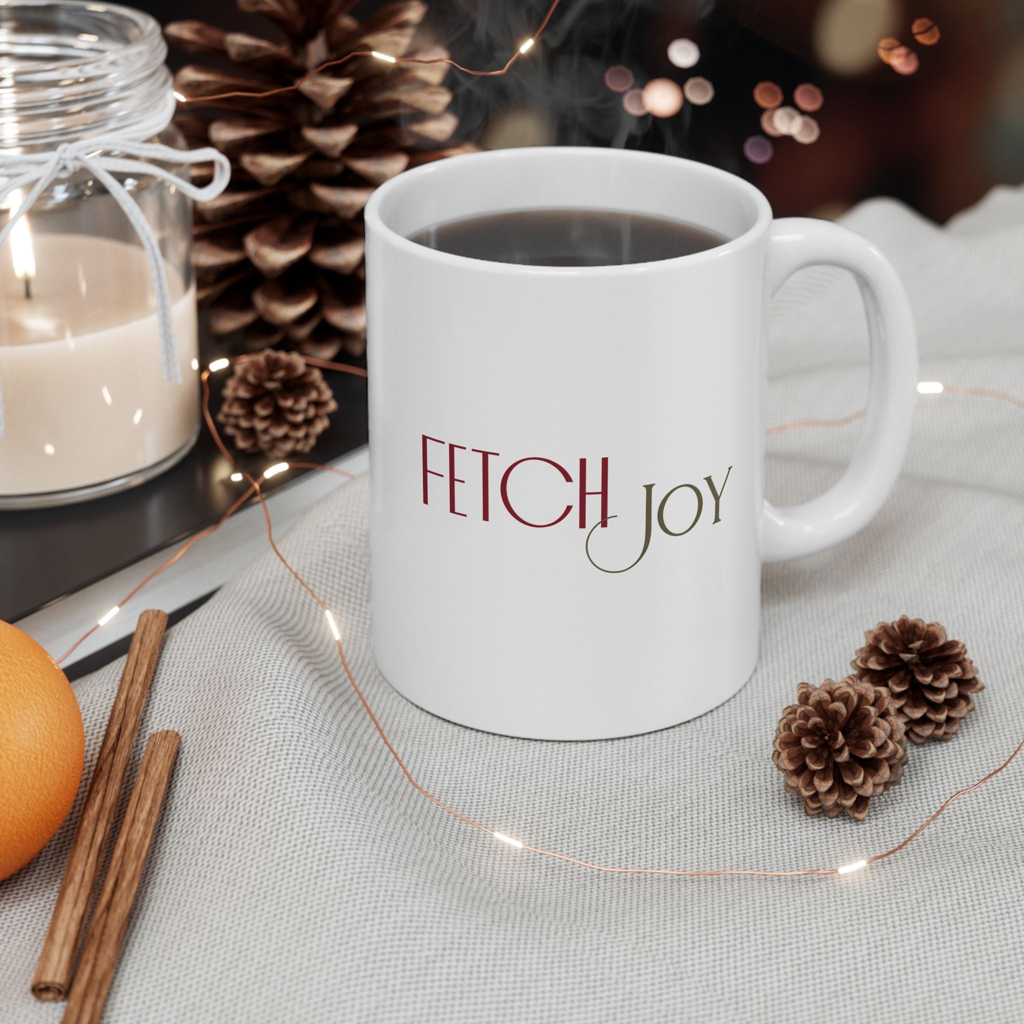 Fetch Joy Ceramic Mug — 11oz & 15oz Inspirational Coffee Cup - Shaggy Chic