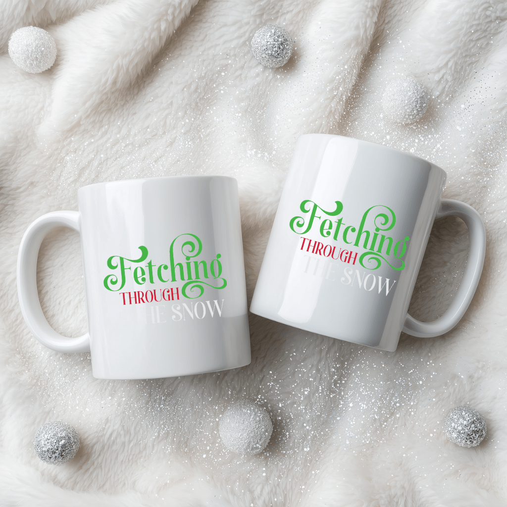 Fetching Through the Snow Ceramic Mug — Colorful Coffee Cup (11oz/15oz) - Shaggy Chic