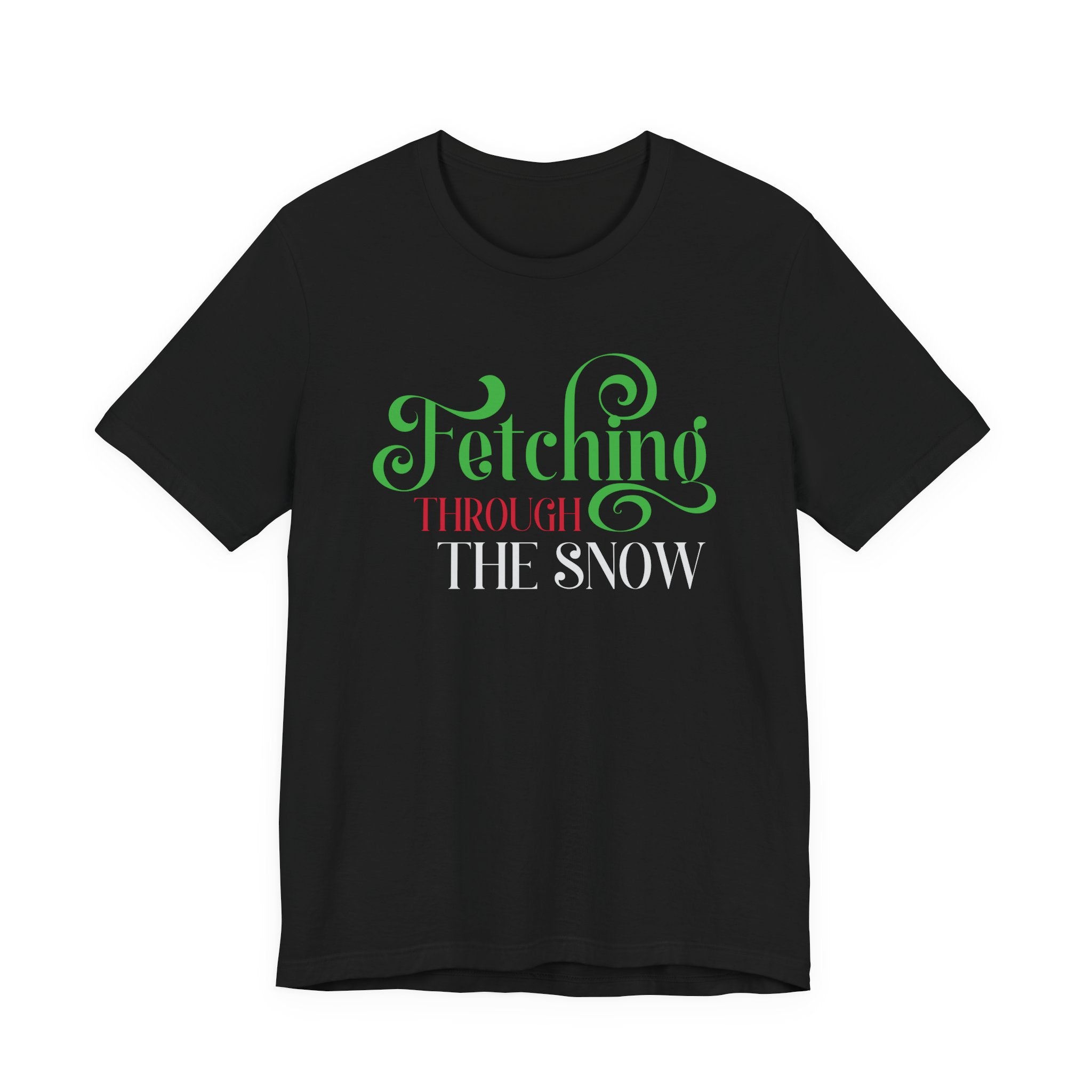 Fetching Through the Snow T-Shirt — Holiday Dog Lover Tee - Shaggy Chic