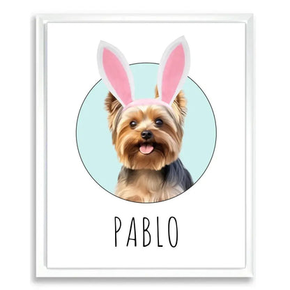 Happy Easter Custom Pet Poster with Frame - Shaggy Chic
