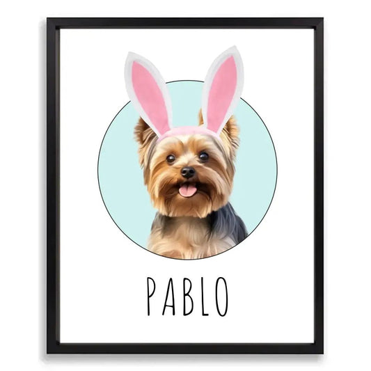 Happy Easter Custom Pet Poster with Frame - Shaggy Chic