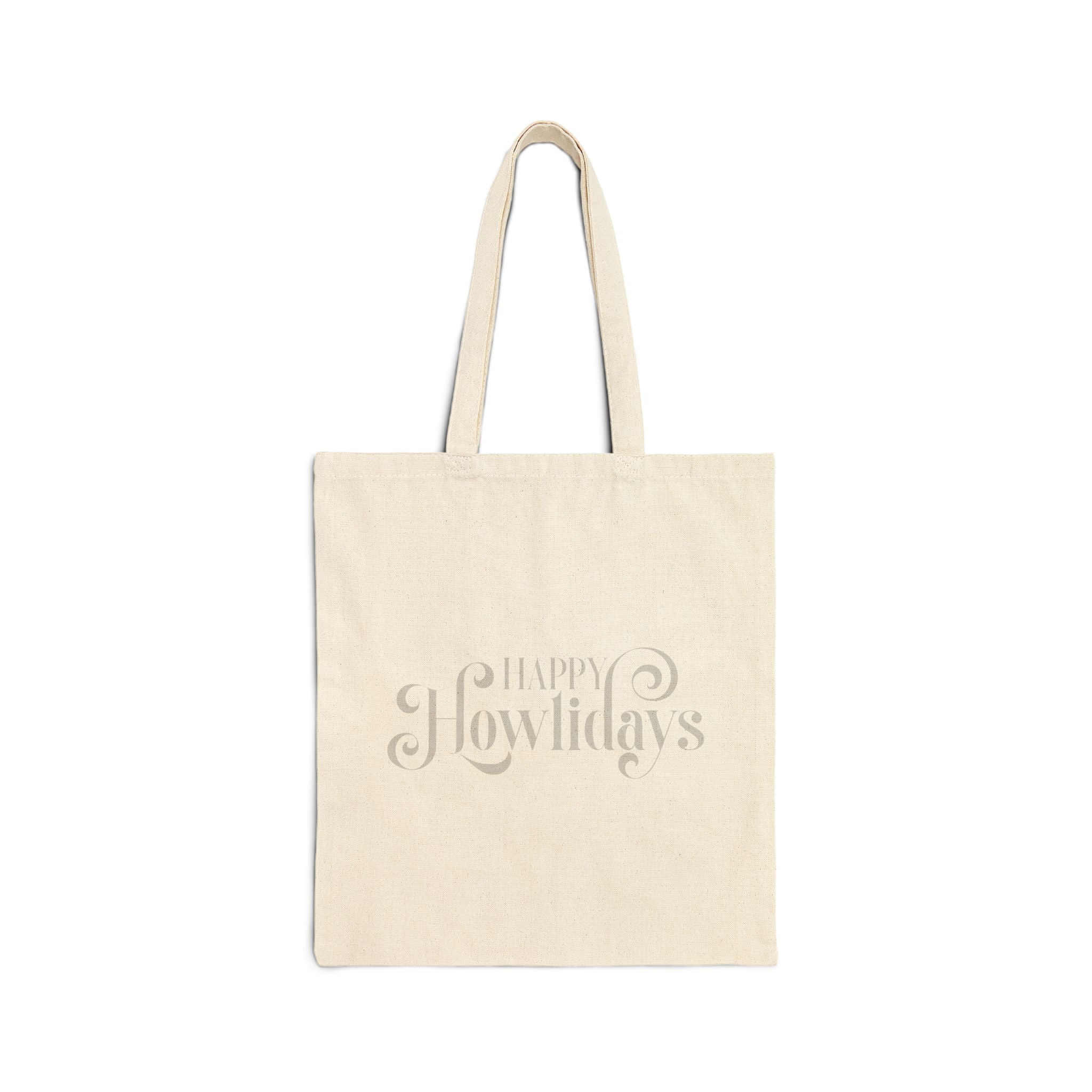 Happy Howlidays Canvas Tote — Holiday Dog Lover Gift Bag - Shaggy Chic