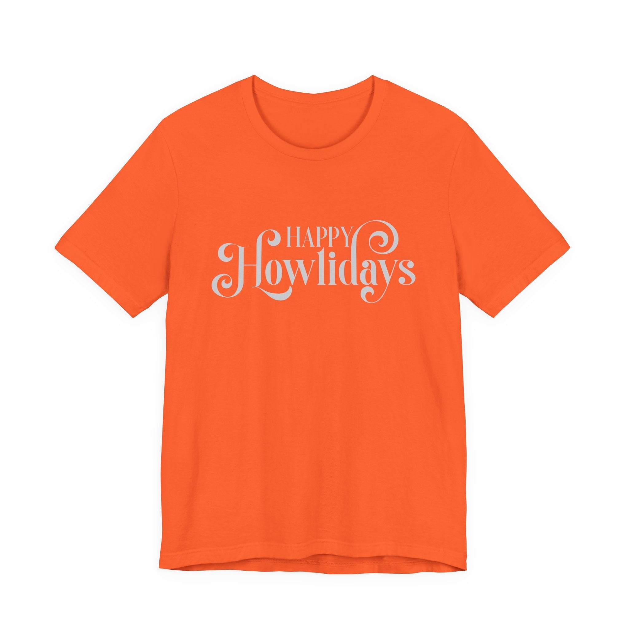Happy Howlidays Script Tee — Minimal White Holiday T-Shirt - Shaggy Chic