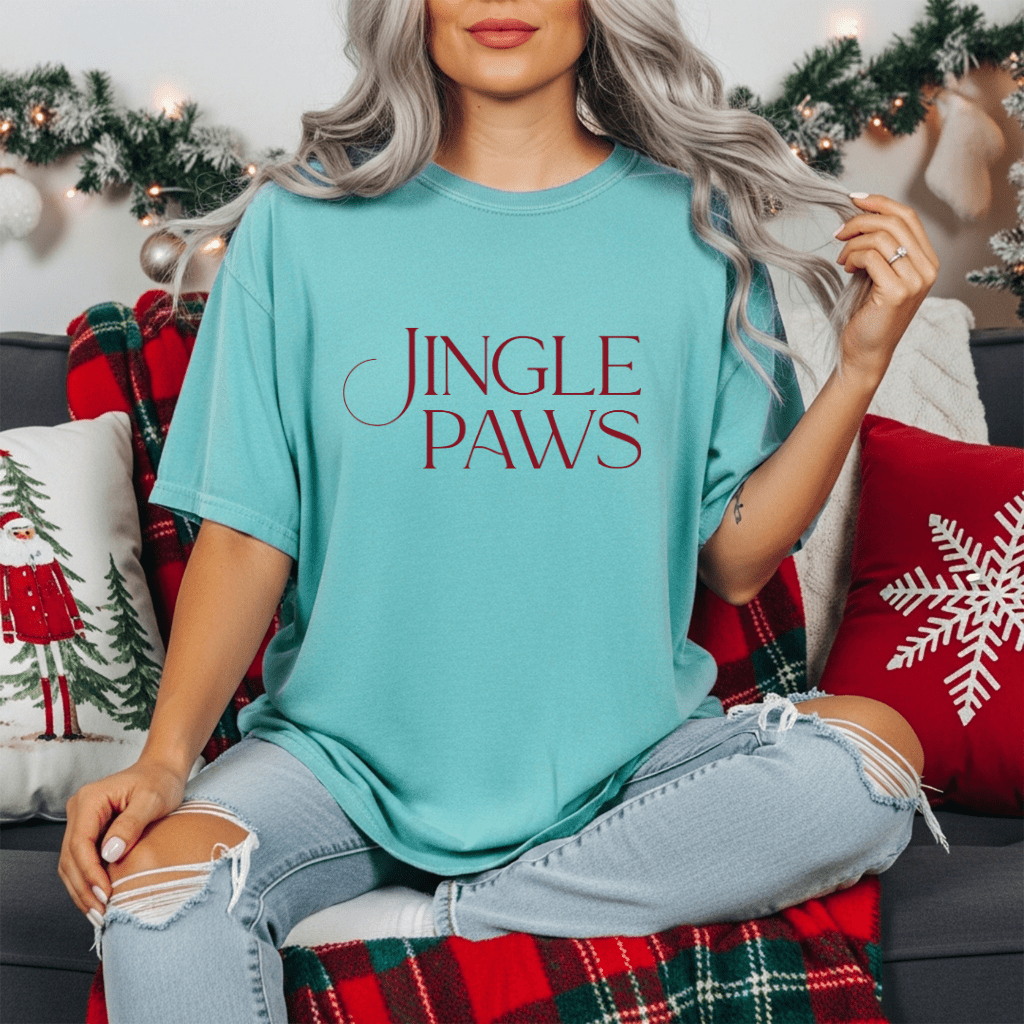 Jingle Paws Christmas Tee – Festive Holiday Pet Lover Shirt - Shaggy Chic