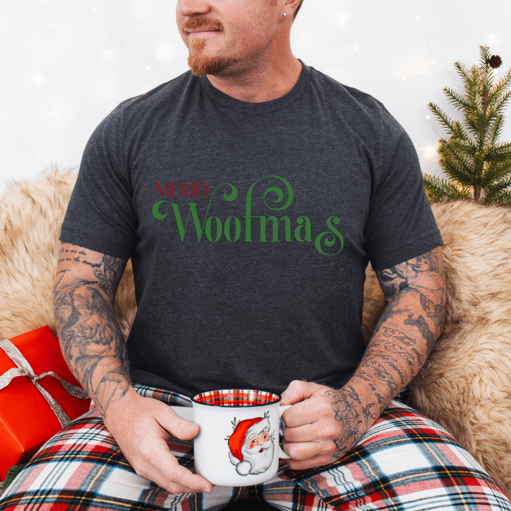 Merry Woofmas T-Shirt — Cute Christmas Knit & Sheep Holiday Tee - Shaggy Chic