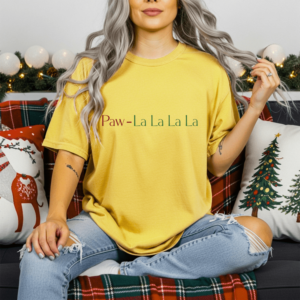 Paw - lalalala Tee – Cute Dog Christmas Song T-Shirt - Shaggy Chic