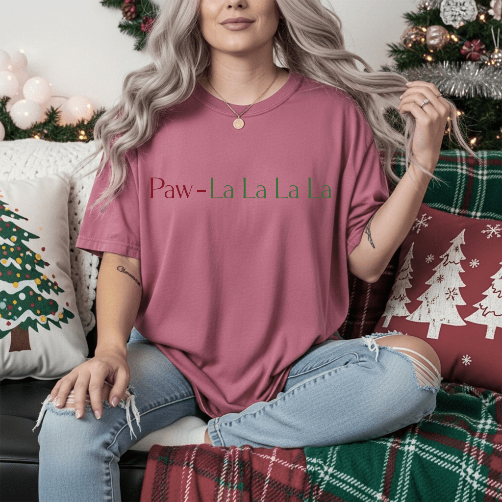 Paw - lalalala Tee – Cute Dog Christmas Song T-Shirt - Shaggy Chic