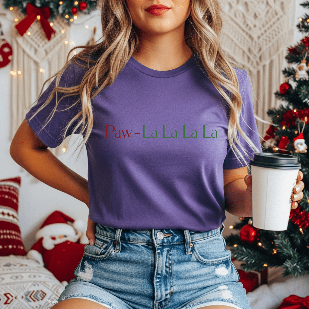 Paw - lalalala Tee – Cute Dog Christmas Song T-Shirt - Shaggy Chic