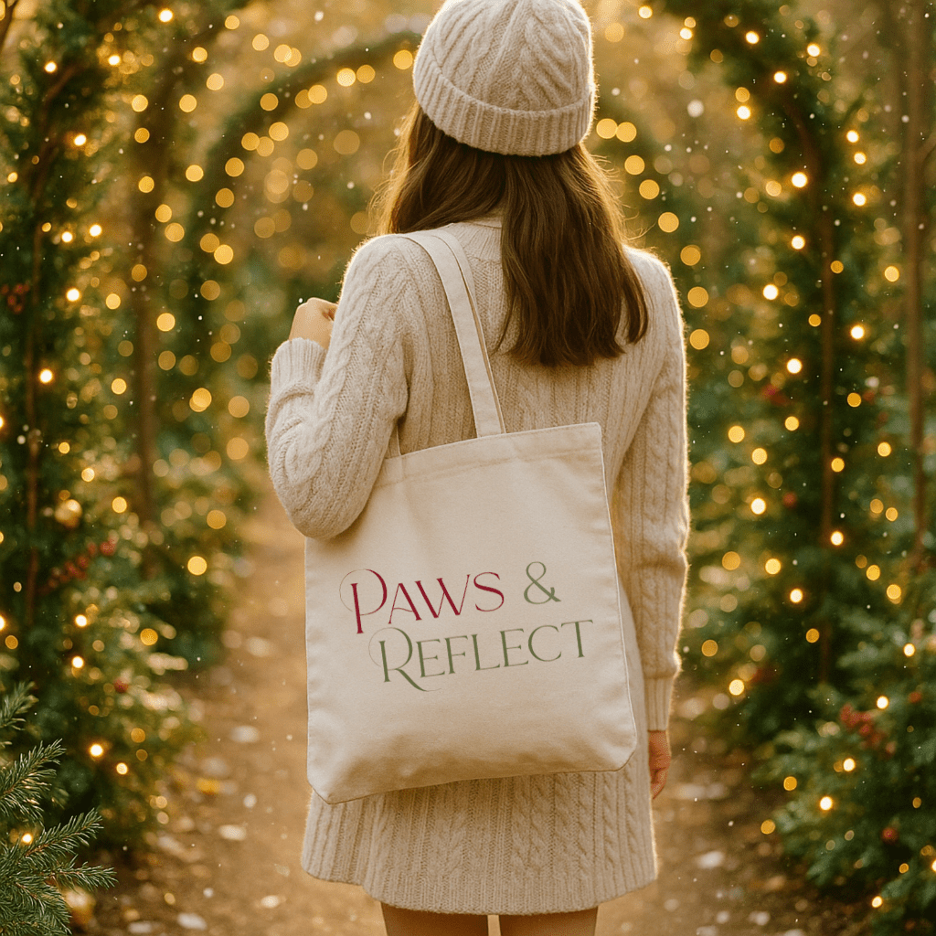 Paws & Reflect Canvas Tote — Minimalist Pet Lover Reusable Bag - Shaggy Chic