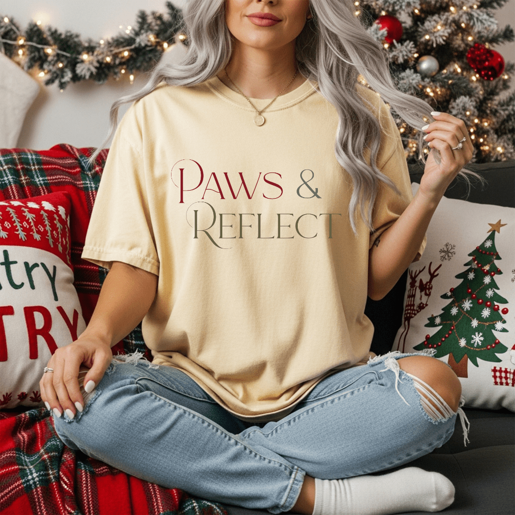 Paws & Reflect T‑Shirt — Minimal Pet Lover Tee - Shaggy Chic