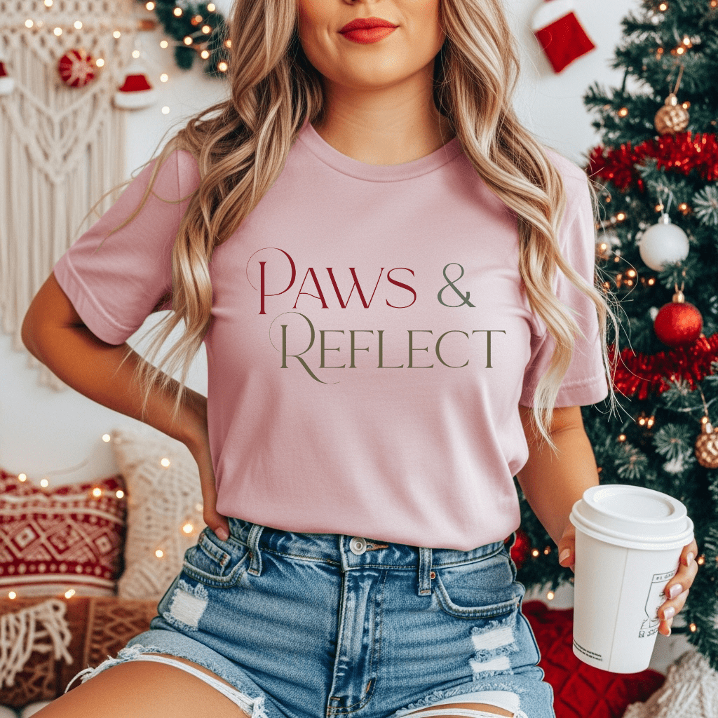 Paws & Reflect T‑Shirt — Minimal Pet Lover Tee - Shaggy Chic