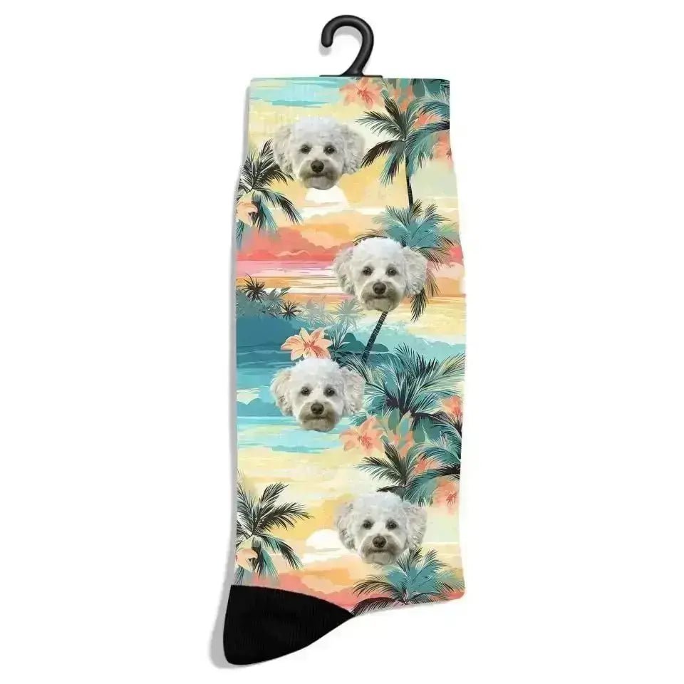 Personalized Beach Pattern Pet Socks - Shaggy Chic