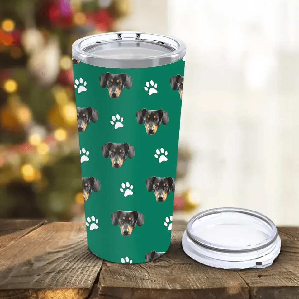 Personalized Dog Photo Tumbler 20oz - Shaggy Chic