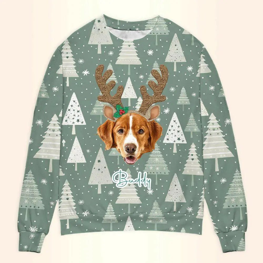 Personalized Pet Christmas Sweatshirt - Sage Custom Unisex Crewneck Shirt For Dog / Cat Lover! - Shaggy Chic