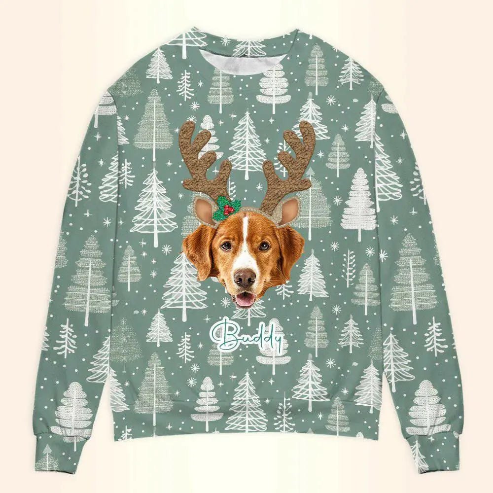 Personalized Pet Christmas Sweatshirt - Sage Custom Unisex Crewneck Shirt For Dog / Cat Lover! - Shaggy Chic