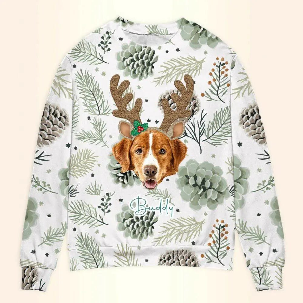 Personalized Pet Christmas Sweatshirt - Sage Custom Unisex Crewneck Shirt For Dog / Cat Lover! - Shaggy Chic