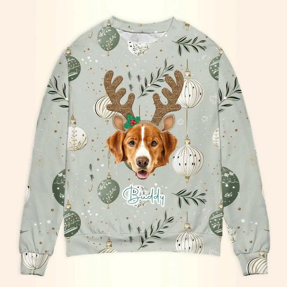 Personalized Pet Christmas Sweatshirt - Sage Custom Unisex Crewneck Shirt For Dog / Cat Lover! - Shaggy Chic