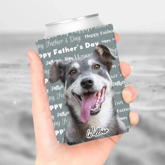 Custom Pet Photo Can Cooler - Gift for Father's Day - Shaggy Chic