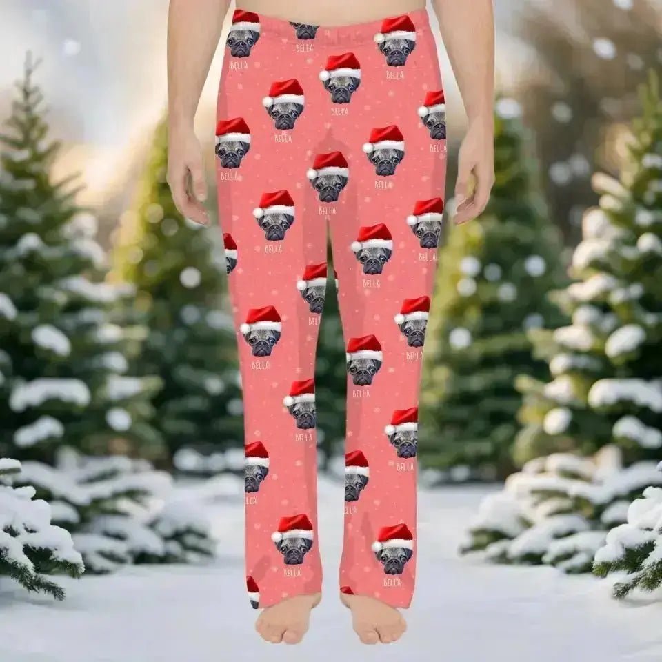 Personalized Pet Photo Men's Christmas Pajama Pants - Shaggy Chic