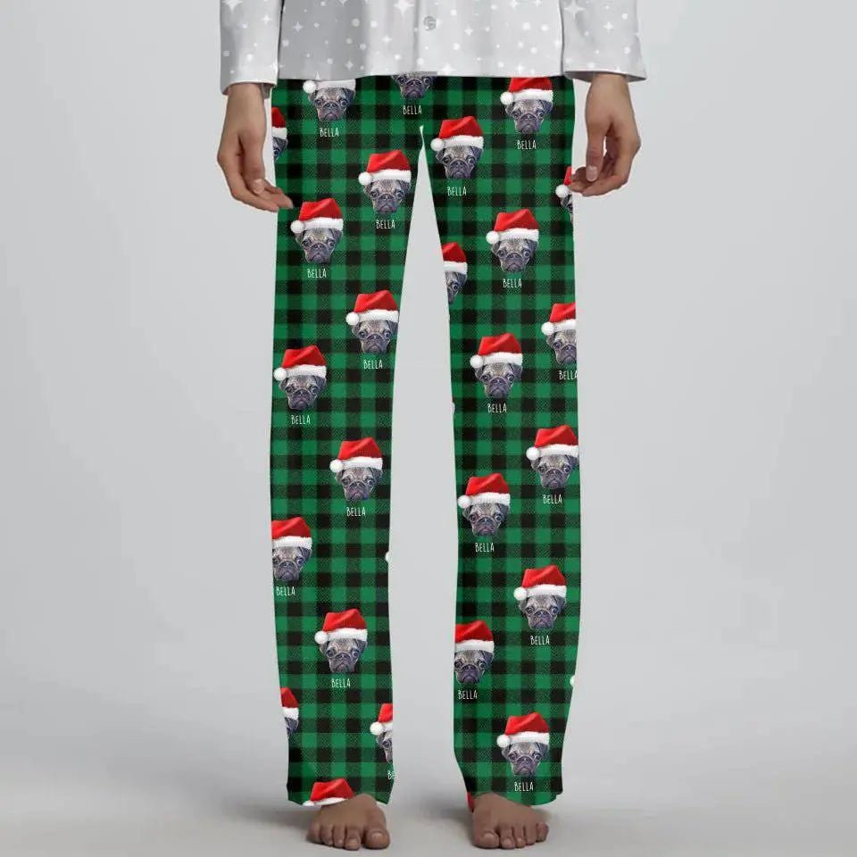 Personalized Pet Photo Women's Christmas Pajama Pants - Shaggy Chic