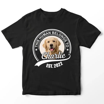 This Human Belongs to - Personalised Pet T-Shirt - Shaggy Chic