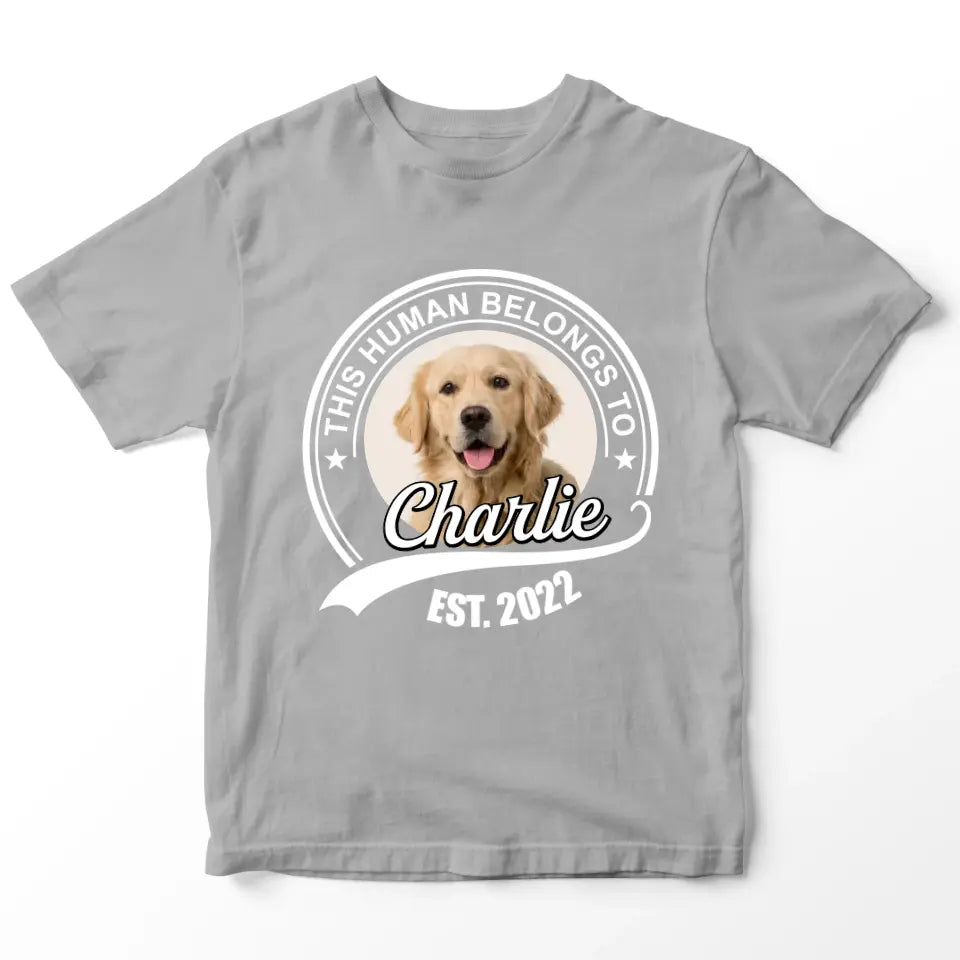 This Human Belongs to - Personalised Pet T-Shirt - Shaggy Chic