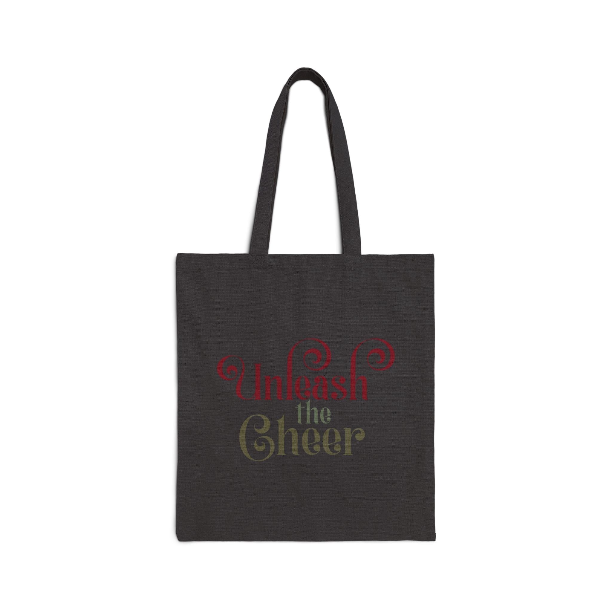 Unleash the Cheer Cotton Canvas Tote — Holiday Cheer Reusable Market Bag - Shaggy Chic