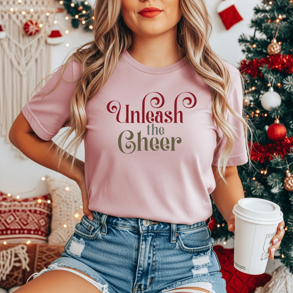 Unleash the Cheer T‑Shirt — Festive Holiday Graphic Tee - Shaggy Chic