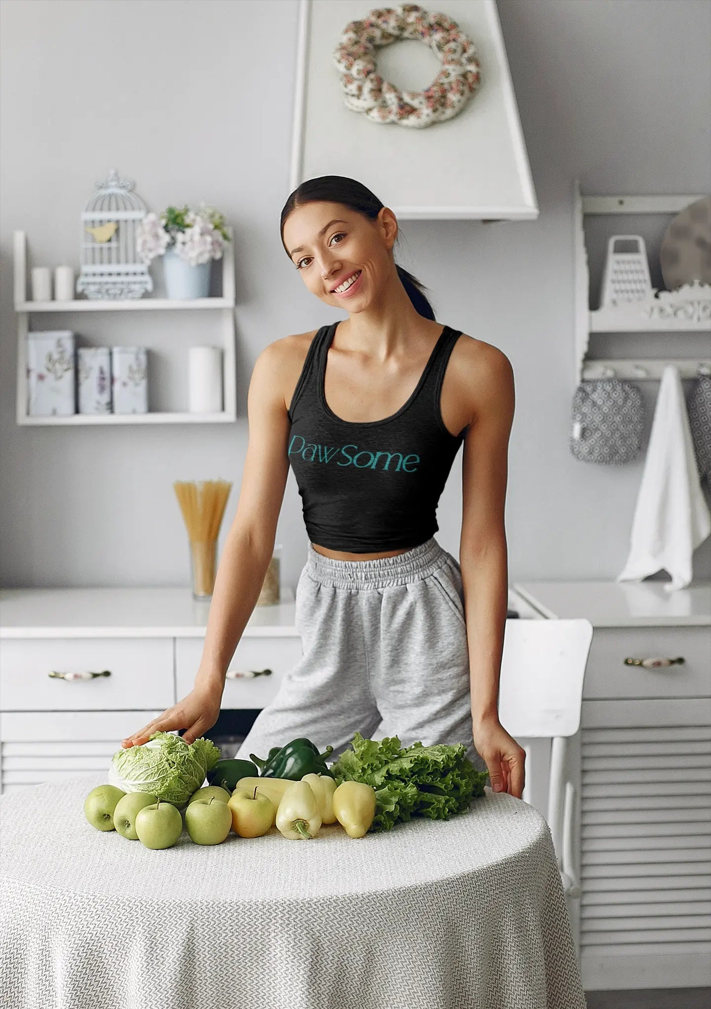 Women's Micro Rib Racer Tank Top - Shaggy Chic