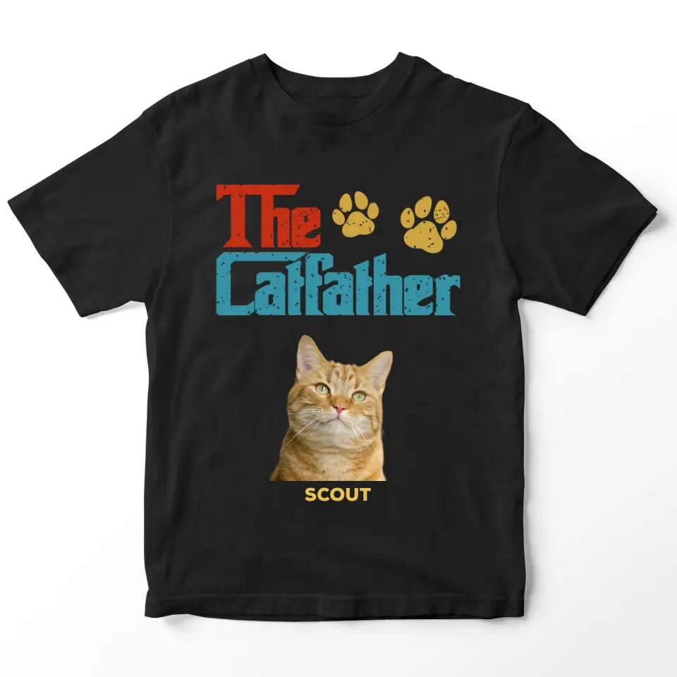 Custom Personalized Photo - The Cat Father T-Shirt