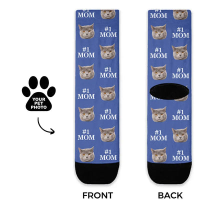 Custom Personalized Photo Socks - Gift for Women, Cat Mom & Dog Mom