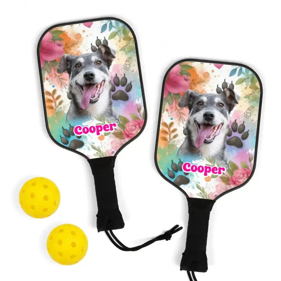 Custom Personalized Photo Dog Pickleball Kit Printify