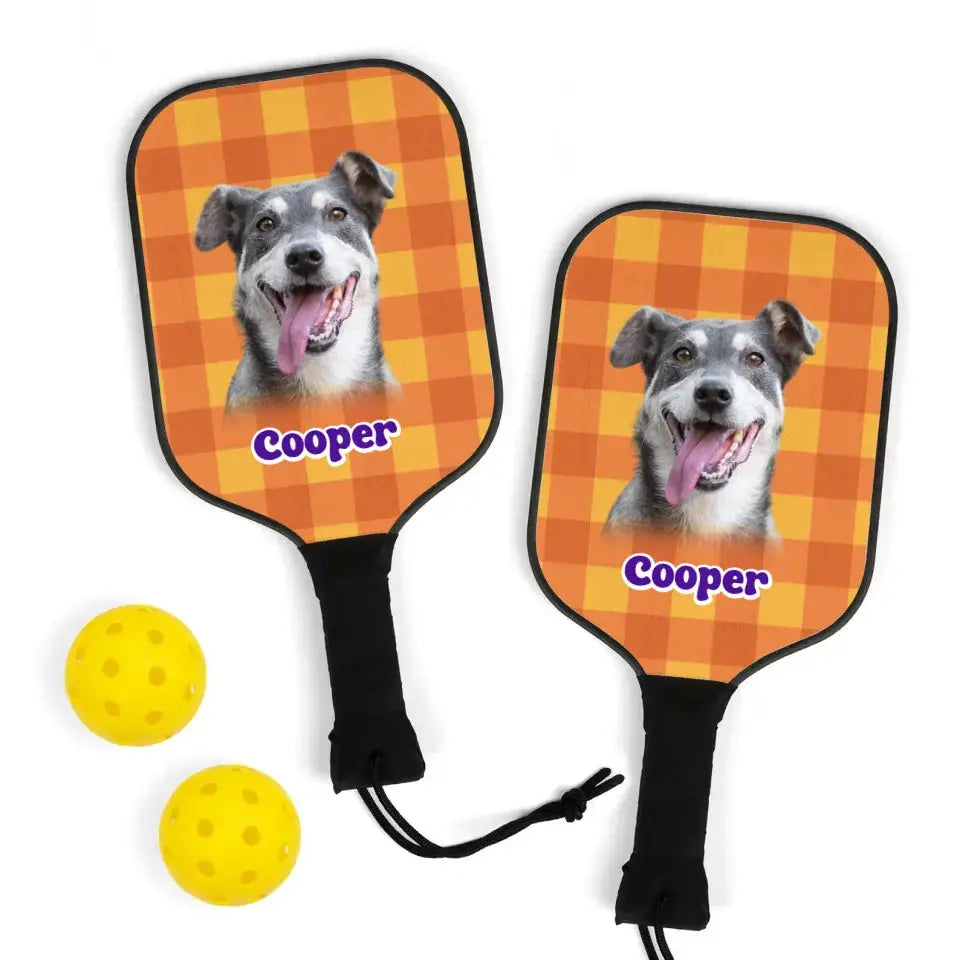 Custom Personalized Photo Dog Halloween Style Pickleball Kit Printify