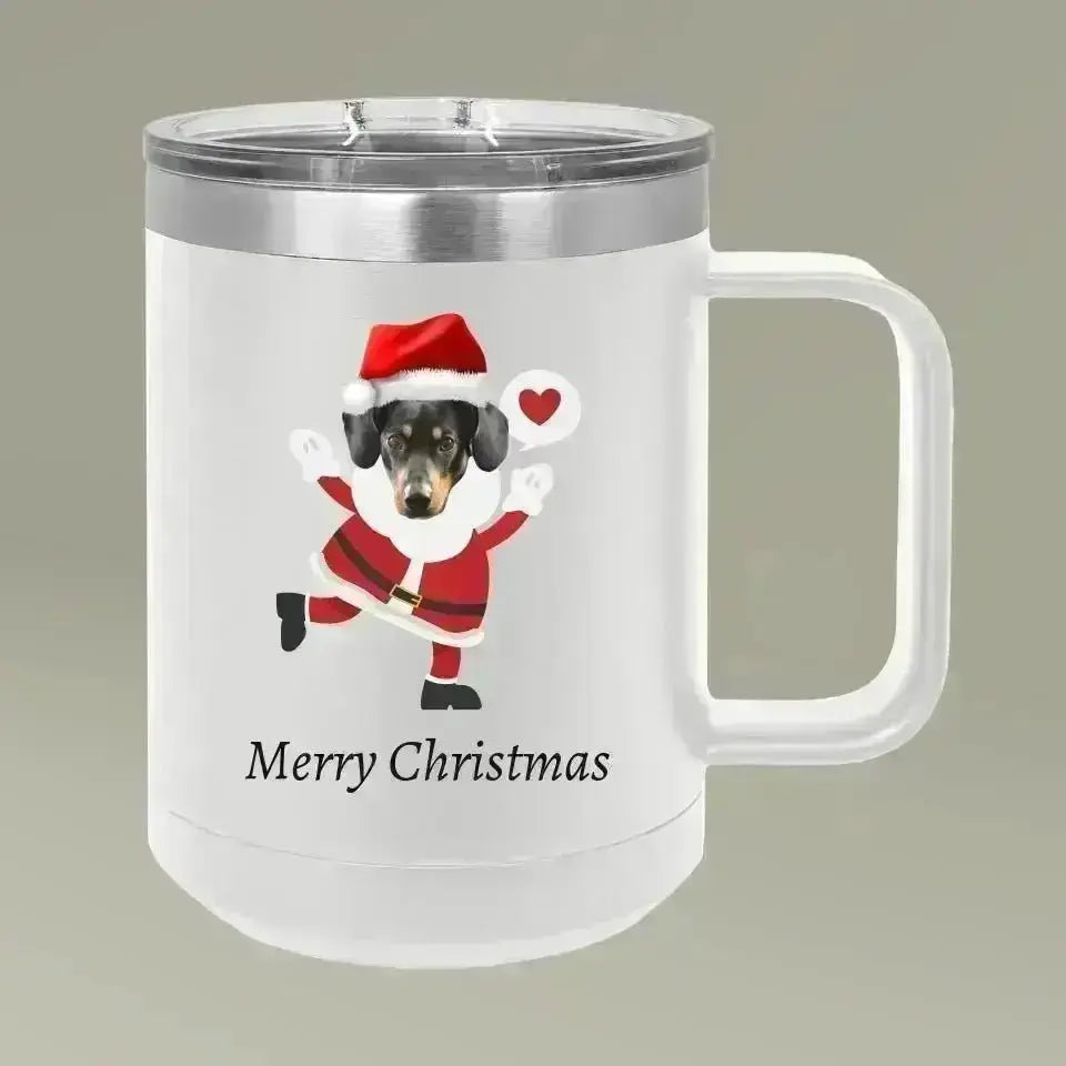 Christmas Dog Photo Coffee Mug Tumbler, 15oz - Shaggy Chic