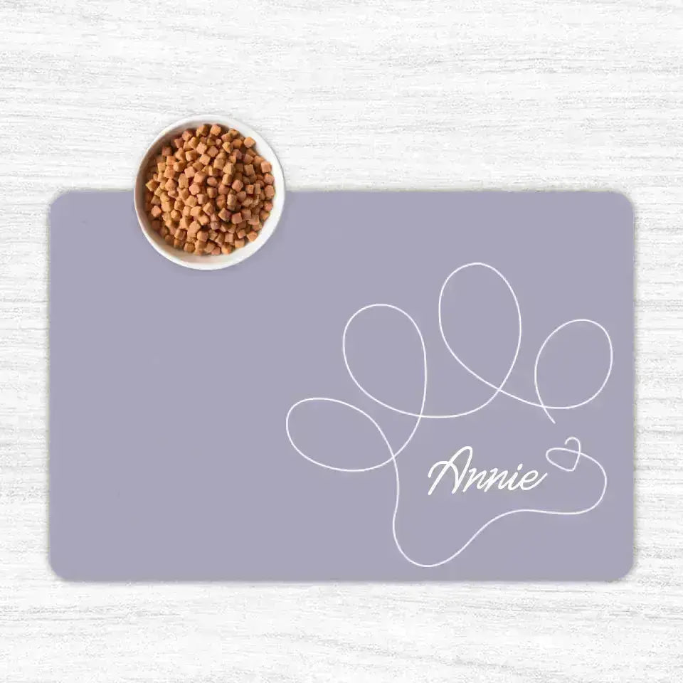 Custom Personalised Name Pet Food Mats - Shaggy Chic