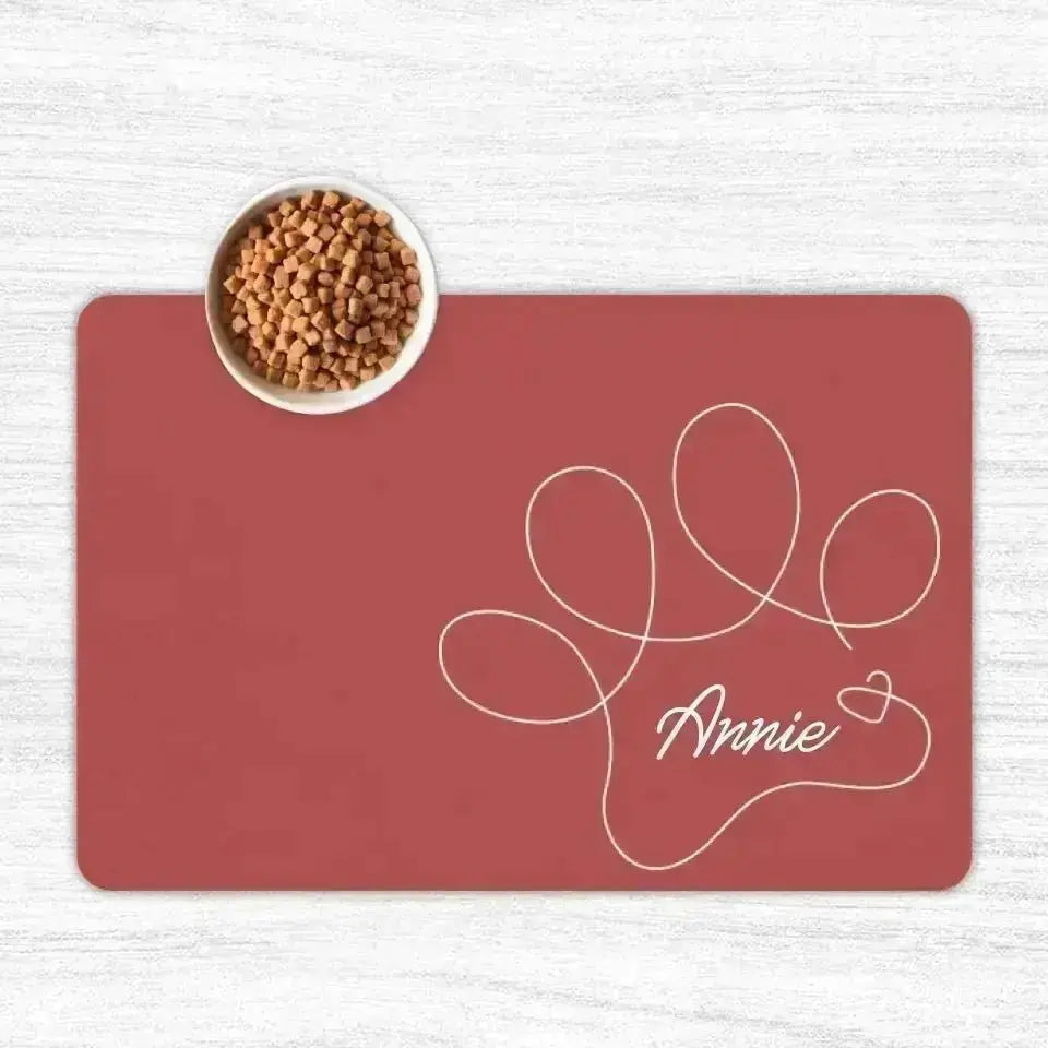 Custom Personalised Name Pet Food Mats - Shaggy Chic