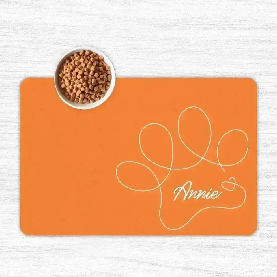 Custom Personalised Name Pet Food Mats - Shaggy Chic