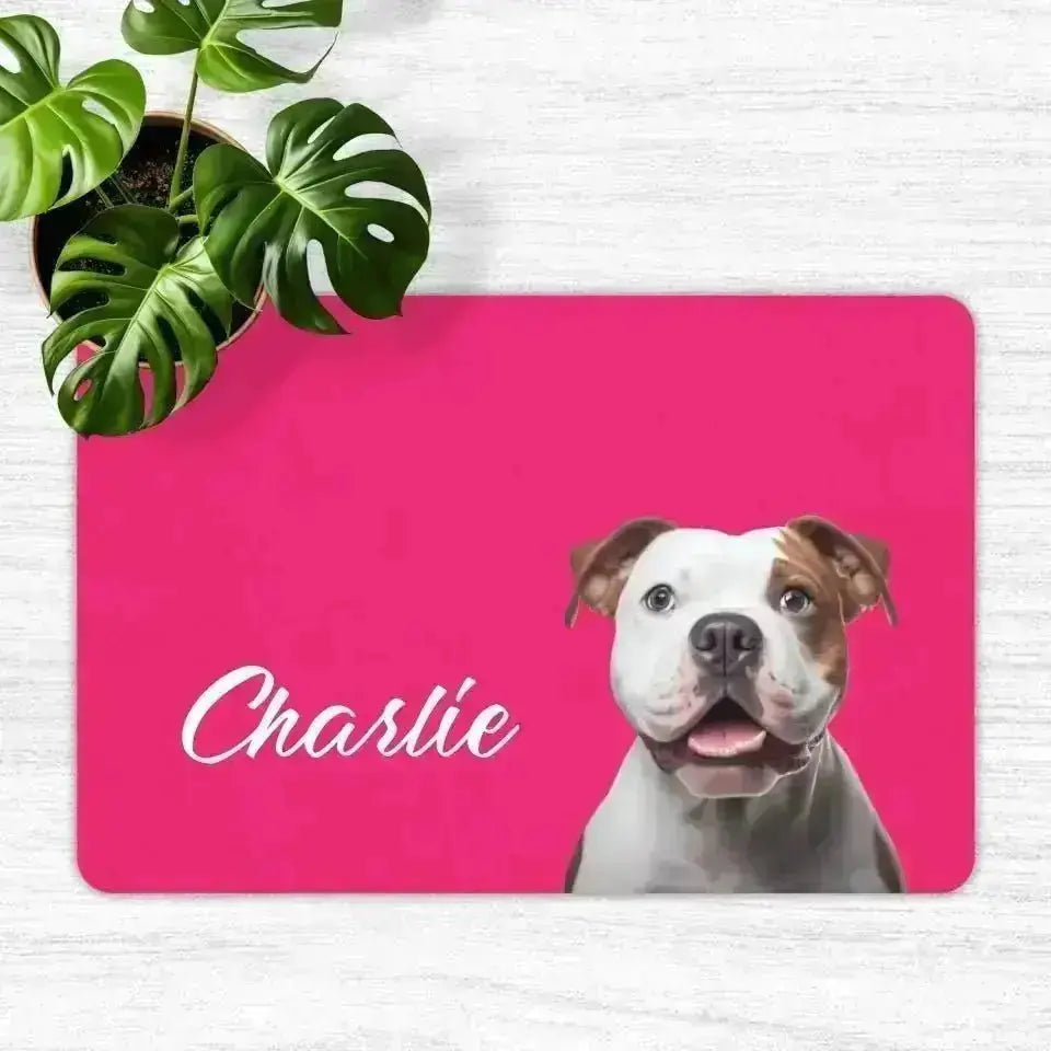 Custom Personalised Pet Photo and Name Food Mats - Shaggy Chic